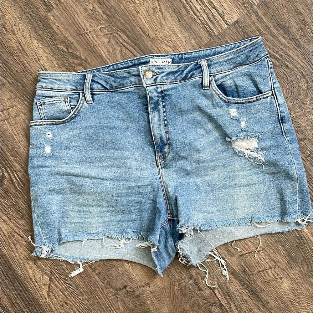 Distressed Denim Shorts